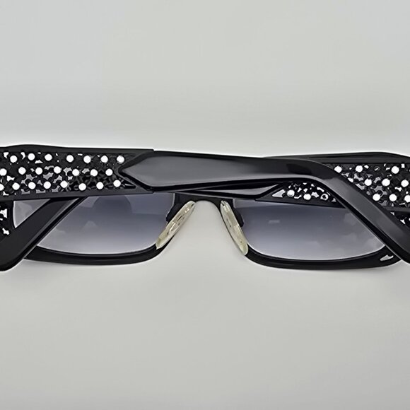 Caviar Champagne Series M. 6276 C. 24 Matte Black Rhinestone Sunglasses Frame main image 12